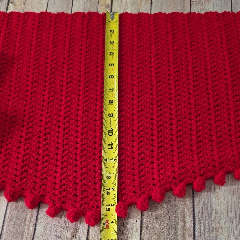 Red Shawlette / Scarf Handmade New Winner At Fair - Picture 5 of 8